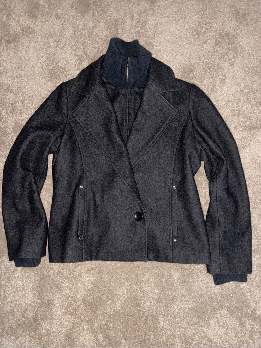 Woman’s Gray Wool Guess Peacoat Size XL